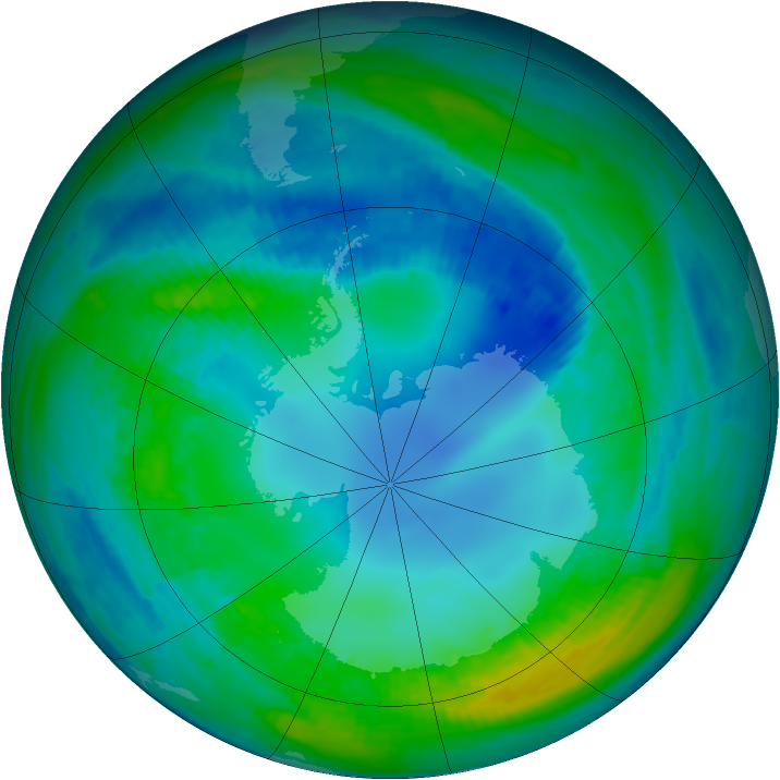Antarctic ozone map for 04 May 1989